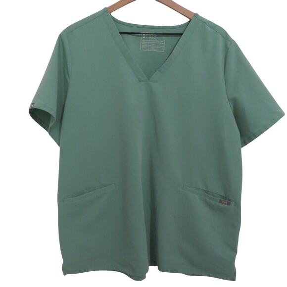 FIGS Womens Sz XXL Jade Casma Three Pocket Scrub Top Healthcare Wear Nurse - Picture 1 of 8